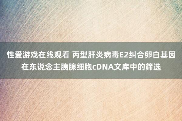 性爱游戏在线观看 丙型肝炎病毒E2纠合卵白基因在东说念主胰腺细胞cDNA文库中的筛选
