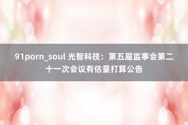 91porn_soul 光智科技：第五届监事会第二十一次会议有估量打算公告