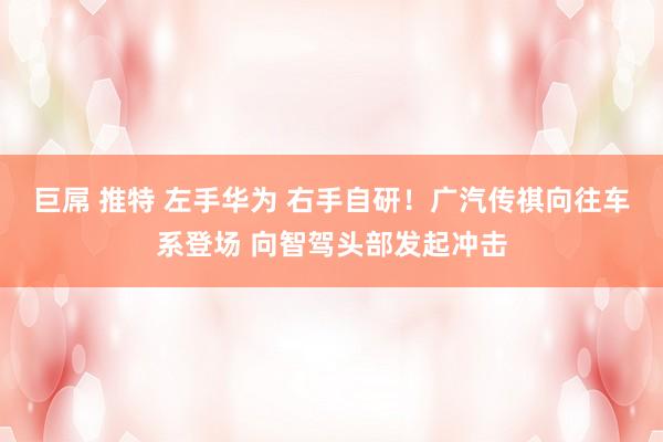 巨屌 推特 左手华为 右手自研！广汽传祺向往车系登场 向智驾头部发起冲击