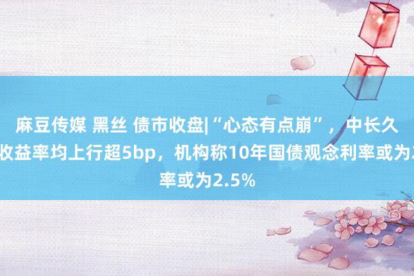 麻豆传媒 黑丝 债市收盘|“心态有点崩”，中长久国债收益率均上行超5bp，机构称10年国债观念利率或为2.5%